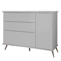 Cômoda Mariana Retro 3 Gavetas 1 Porta Cinza - FbABY