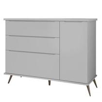 Cômoda Mariana Retro 3 Gavetas 1 Porta Cinza - FbABY