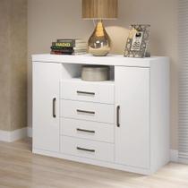 Cômoda Master com 2 Portas e 4 Gavetas - Branco