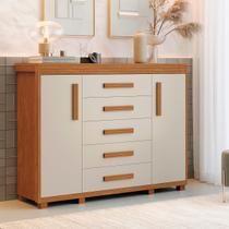 Comoda MDF para quarto compacto 5 gavetas espaçosas quarto bebe retro 2 portas