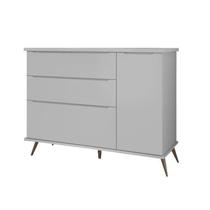 Cômoda Melinda Retro 3 Gavetas 1 Porta Cinza - FbABY Cômoda Melinda Retro 3 Gavetas 1 Porta Cinza - FbABY
