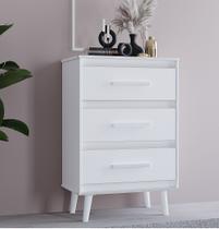 Comoda Mila 3 Gavetas - Branco Móblis Comoda Mila 3 Gavetas - Branco Móblis