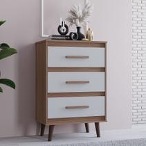 Comoda Mila 3 Gavetas - Savana/Off White Móblis Comoda Mila 3 Gavetas - Savana/Off White Móblis