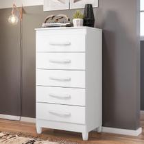 Comoda Milady 5 Gavetas Branco