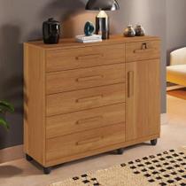 Comoda Milão Com 6 Gavetas 1 Porta Cor Cinamomo Benetil Comoda Milão Com 6 Gavetas 1 Porta Cor Cinamomo Benetil