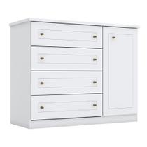 Cômoda Mississipi 1 PT 4 GV Branca Cômoda Mississipi 1 PT 4 GV Branca