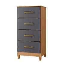 Cômoda Mobi 4 Gavetas Freijó/Titanium - ABZ Cômoda Mobi 4 Gavetas Freijó/Titanium - ABZ