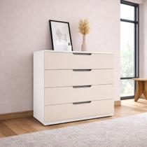 Cômoda Moderna 4 Gavetas 90cm Madri Politorno Móveis
