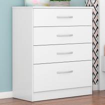 Comoda Moderna 4 Gavetas Astra Branco