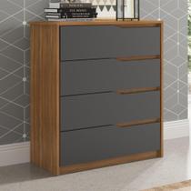 Cômoda Moderna 4 Gavetas Gênova Grafito