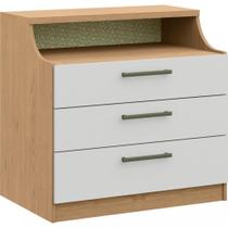 Cômoda Modulada Elegance com 3 Gavetas - Carvalho/Off White