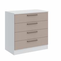 Cômoda Modulada Requinte com 4 Gavetas - Branco Line/Duna Line Cômoda Modulada Requinte com 4 Gavetas - Branco Line/Duna Line