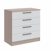 Cômoda Modulada Requinte com 4 Gavetas - Duna Line/Branco Line