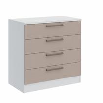 Cômoda Módulo Inferior 4 Gavetas Requinte+ 100% MDF Branco/Line/Duna Cômoda Módulo Inferior 4 Gavetas Requinte+ 100% MDF Branco/Line/Duna