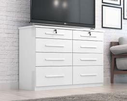 Cômoda Monique 8 Gavetas Branca