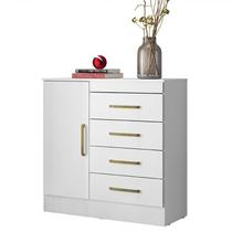 Cômoda Montevidéu 1 Porta e 4 Gavetas Flex Branco - Demóbile