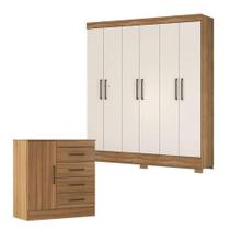 Cômoda Montevidéu E Guarda Roupa Casal Verso Amêndola Off White - Demóbile Cômoda Montevidéu E Guarda Roupa Casal Verso Amêndola Off White - Demóbile