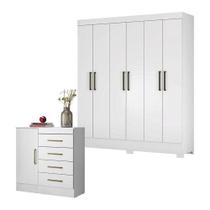 Cômoda Montevidéu E Guarda Roupa Casal Verso Branco - Demóbile Cômoda Montevidéu E Guarda Roupa Casal Verso Branco - Demóbile