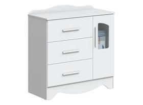 Comoda Moveis Peroba Lisi 03 gavetas 01 porta MDF