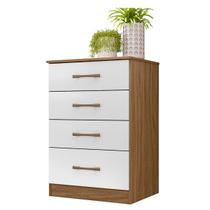 Cômoda MS913 61cm 4 Gavetas Linha Cômoda Naturale Branco Moval