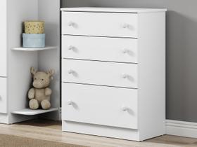 Cômoda Multimóveis João e Maria 4 Gavetas Branco/Colorido