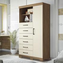 Cômoda Multiuso 1 Porta 6 Gavetas com Nicho Marabá Santos Andirá Cômoda Multiuso 1 Porta 6 Gavetas com Nicho Marabá Santos Andirá