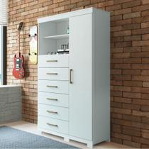 Cômoda Multiuso 1 Porta 6 Gavetas com Pés Marabá Santos Andirá Cômoda Multiuso 1 Porta 6 Gavetas com Pés Marabá Santos Andirá