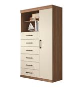 Comoda Multiuso 1 Porta 6 Gavetas Maraba Santos Andira Cor Jatoba/Areia Comoda Multiuso 1 Porta 6 Gavetas Maraba Santos Andira Cor Jatoba/Areia