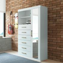 Cômoda Multiuso 1 Porta e 6 Gavetas com Espelho Marabá Santos Andirá Cômoda Multiuso 1 Porta e 6 Gavetas com Espelho Marabá Santos Andirá