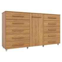 Cômoda Multiuso 10 Gavetas 1 Porta Ferrari Com Rodízios Madeirado Cômoda Multiuso 10 Gavetas 1 Porta Ferrari Com Rodízios Madeirado