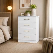 Cômoda Multiuso 4 Gavetas Moval para Quarto e Closet- Branco