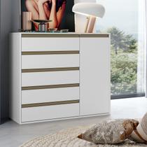 Cômoda Multiuso 5 Gavetas e 1 Porta 100% MDF Select Cômoda Multiuso 5 Gavetas e 1 Porta 100% MDF Select