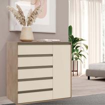 Cômoda Multiuso 5 Gavetas e 1 Porta 100% MDF Select