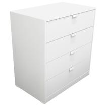 Cômoda Multiuso Com 4 Gavetas 100 Mdf Sapateira Ou Guarda Roupas Branco
