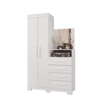 Cômoda Multiuso Com Espelho Incluso AB 2 Portas Cor Branco Cômoda Multiuso Com Espelho Incluso AB 2 Portas Cor Branco