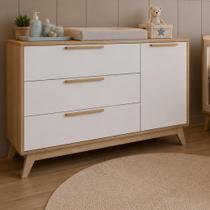 Cômoda Multiuso MDF 18mm 135cm Infantil Bebê para Quarto Moderno