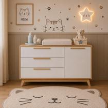 Cômoda Multiuso MDF 18mm 135cm Infantil Bebê para Quarto Moderno Cômoda Multiuso MDF 18mm 135cm Infantil Bebê para Quarto Moderno