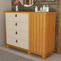 Cômoda Multiuso Ripada Compacta e Versátil Para Organização de Roupas, Enxoval e Itens Decorativos Off-Naturale