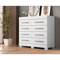 Comoda nalu 08 gavetas 100% mdf - branco - acp