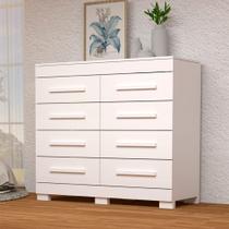 Cômoda Nalu 8 Gavetas 100% Mdf Branco - Acp Móveis Cômoda Nalu 8 Gavetas 100% Mdf Branco - Acp Móveis