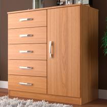 Cômoda Napoles 1 Porta 5 Gavetas Cinamomo - Panorama Móveis Cômoda Napoles 1 Porta 5 Gavetas Cinamomo - Panorama Móveis