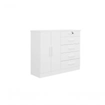 Cômoda New Athos 5 Gavetas Com Sapateira D' Doro visual com a cor Branco