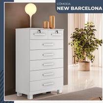 Cômoda New Barcelona 7 Gavetas com Chave Benetil Móveis Cômoda New Barcelona 7 Gavetas com Chave Benetil Móveis