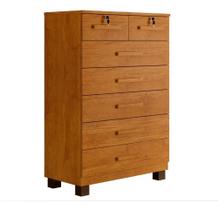 Cômoda New Barcelona 7 Gavetas Com Chave Cinamomo - Benetil Cômoda New Barcelona 7 Gavetas Com Chave Cinamomo - Benetil