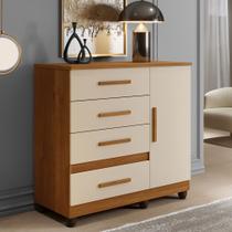 Cômoda New Florença 1 Porta 4 Gavetas Benetil Cor:Cinamomo/Off Cômoda New Florença 1 Porta 4 Gavetas Benetil Cor:Cinamomo/Off