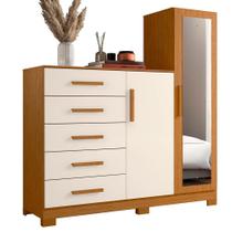 Cômoda New Master com Espelho, 2 Portas e 5 Gavetas - Móveis Albatroz Cômoda New Master com Espelho, 2 Portas e 5 Gavetas - Móveis Albatroz
