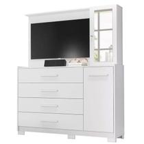 Cômoda New Master Com Espelho 5 Gavetas com corrediças telescópicas e 2 Portas