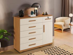 Comoda New Milao 6 Gavetas e 1 Porta Benetil Cinamomo Off Comoda New Milao 6 Gavetas e 1 Porta Benetil Cinamomo Off