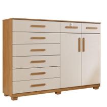 Cômoda New Triunfo 2 Portas 8 Gavetas Cinamomo Off White