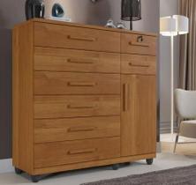 Cômoda New Vitória 8 Gavetas 1 Porta Benetil Móveis - Cinamomo